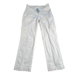 Loft Outlet Petite White Jeans Women's Sz 00 Straight Crop‎ Denim Pants Mid Rise
